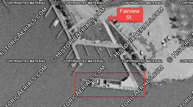 Harbor Inn (Harbor Bar) - 1957 Aerial (newer photo)